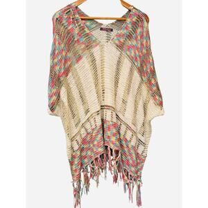 Selfie‎ Couture by Trendology Colorful Poncho Sweater – One Size